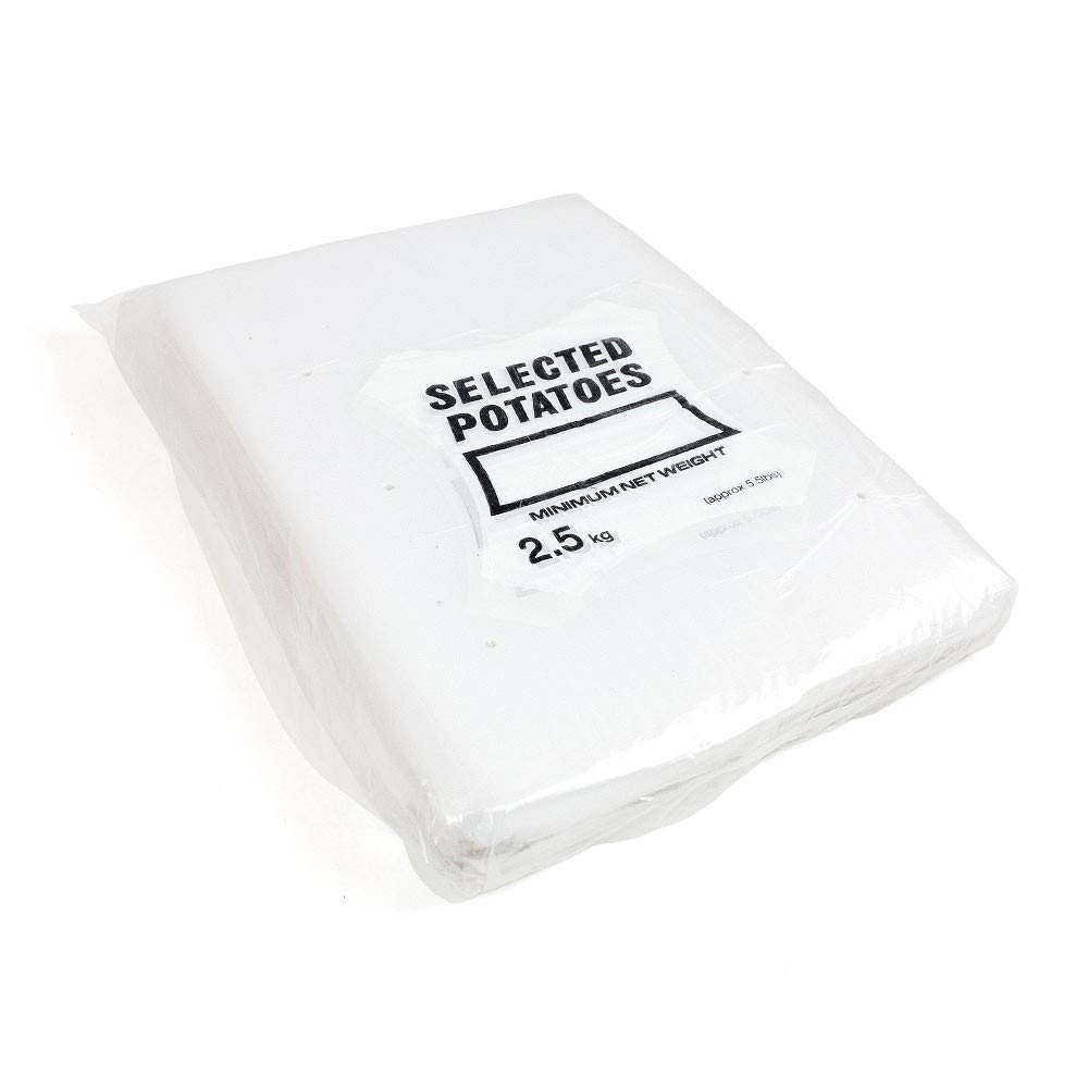 Deli Supplies 1000 x 2.5kg Potato Bags 10" x 15.5" Poly 110 Gauge Strong Bag