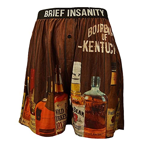 Brief INSANTIY Boxer Briefs for Men and Women | Bourbon Wine Print Boxer Shorts - Comfy, Casual Underwear (XX-Large)
