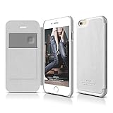 iPhone 6S Case, elago® [Leather Flip][White / White] - [Card Slot][Screen Protection][Premium Hybrid Construction] - for iPhone 6/6S