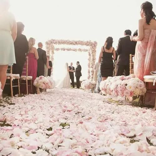 Pétalos de rosa de seda artificiales CODE FLORIST blancos y separados para bodas 6