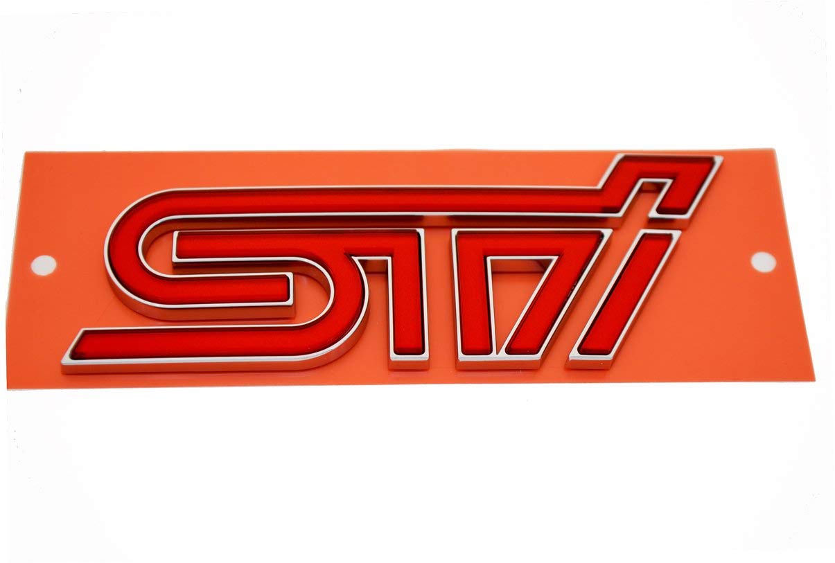 Amazon | SUBARU/スバル純正【STI】チェリーレッド リアオーナメント 
