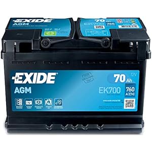 Exide 096 AGM Car Battery 70Ah AGM700 EK700, Large