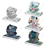 MianYaLi 50 pièces Adulte Masque Facial jetable Protection de la Bouche et du Nez imprimé 3 Couches jetable Écharpe de Cou Antipoussière Respirant Tissu Multifonctionnel Écharpes Chiffons (#13)