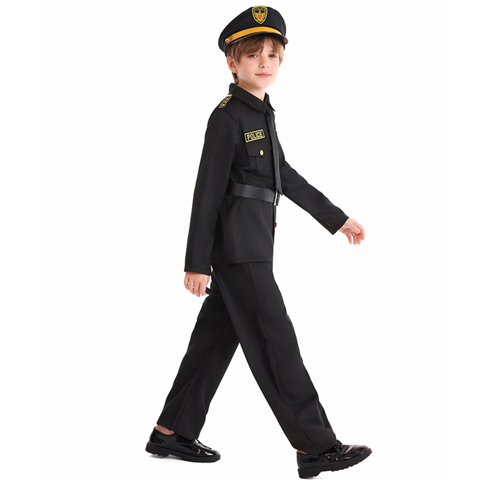 Generisch Polizistin für Set mit Hut Gürtel Handschellen Cosplay Verkleidung Outfit Polizei Jacke Hose Accessoires Rollenspiel Karneval Party