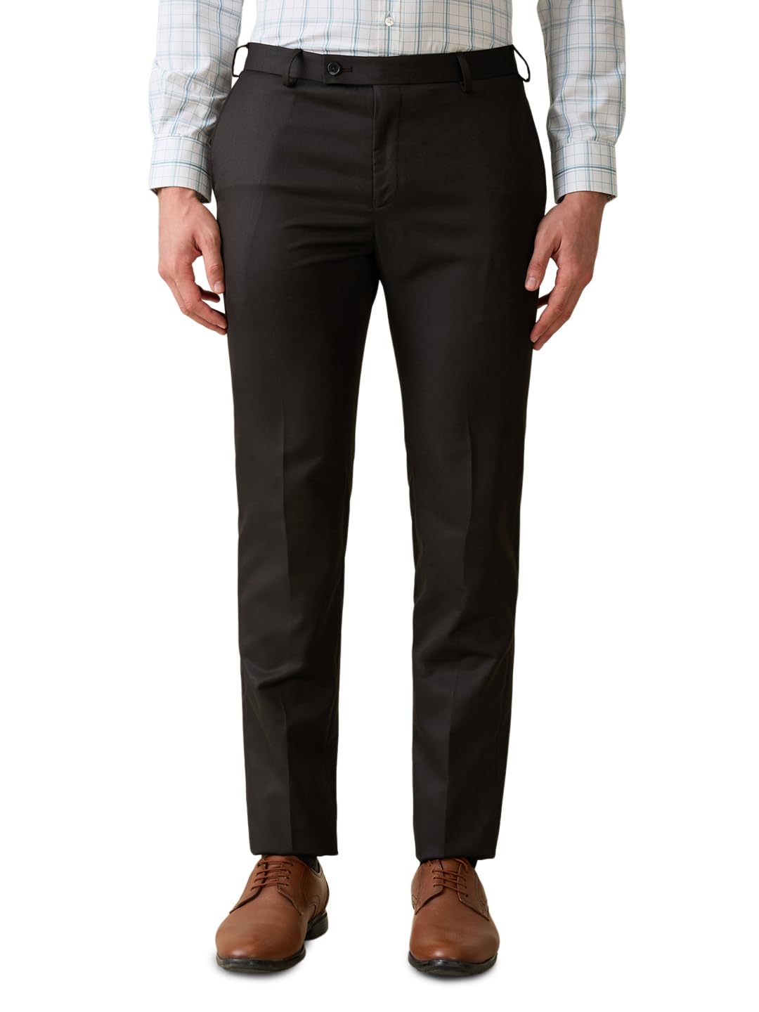 raymond Men Slim Fit Solid Pattern Poly Viscose Blend Flat Front Formal Trouser-picture-28