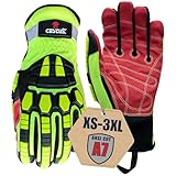 Cestus 3207, ANSI A7 Cut-Resistant Impact Gloves (1,3,10,50 pairs) Heavy Duty Work Gloves Extrication Construction Demolition (1 Pair, Large)