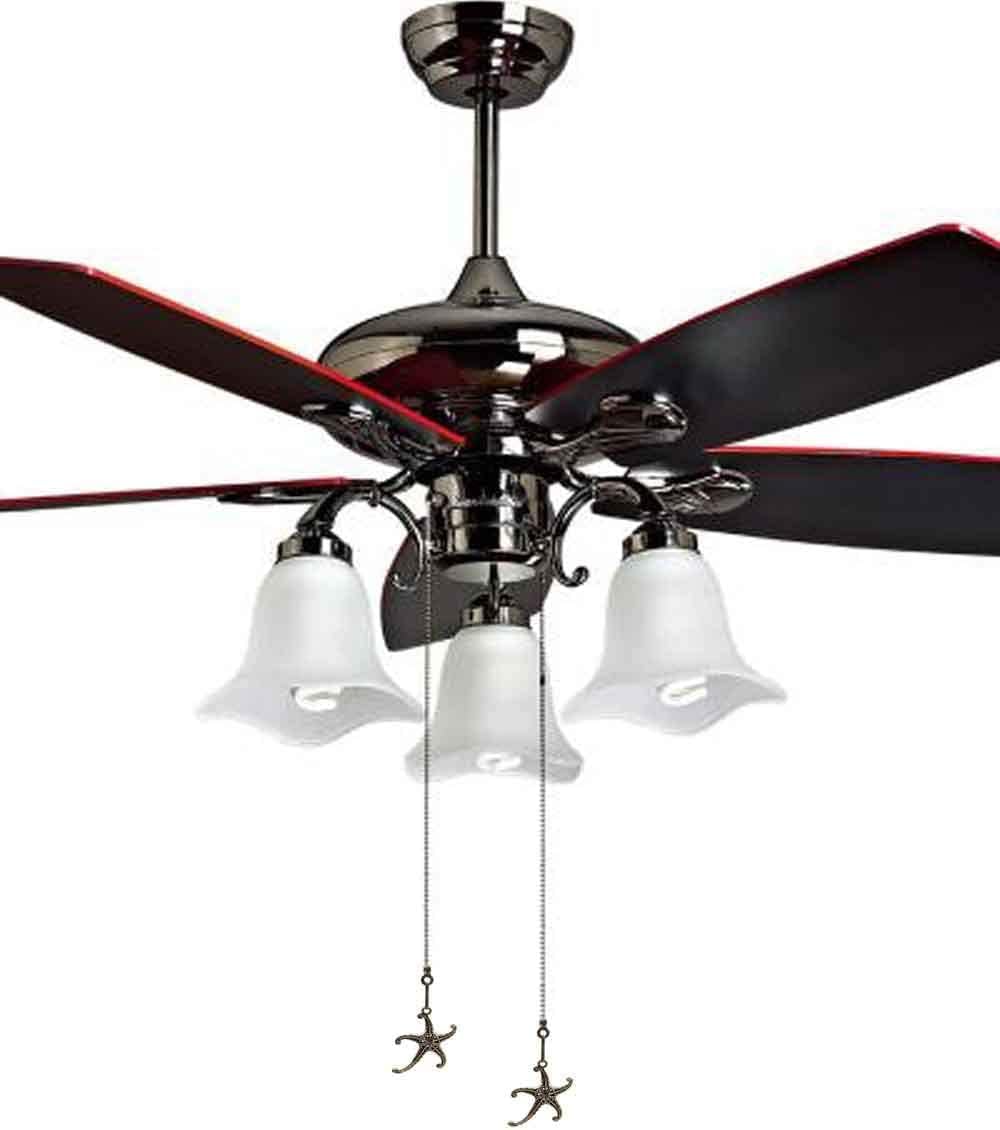 12 inch Ceiling Fan Pull Chain, Vintage Starfish Charm Pendant Ceiling Fan Danglers Fan Pulls Chain Extender with Ball Chain Connector for Ceiling Fan Light Decoration
