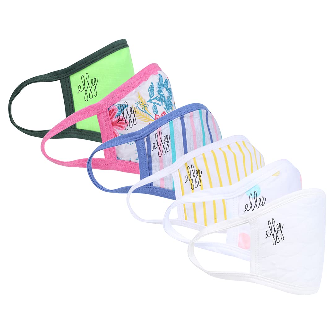 2 Ply Mask - Avo, Flwr Pwr, He/she/they, Jail Bird, Plka Paradise & Classic af white- Size M (Pack of 6)