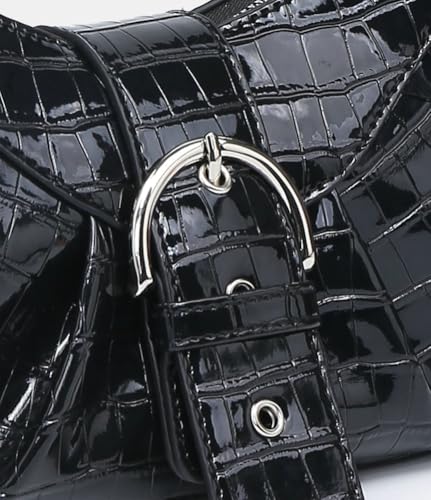 Y2K Purses for Women Leather Punk Metallic Purse Small Alligator Shoulder Crossbody Tote Bag Party Prom Hobo Handbag 20253