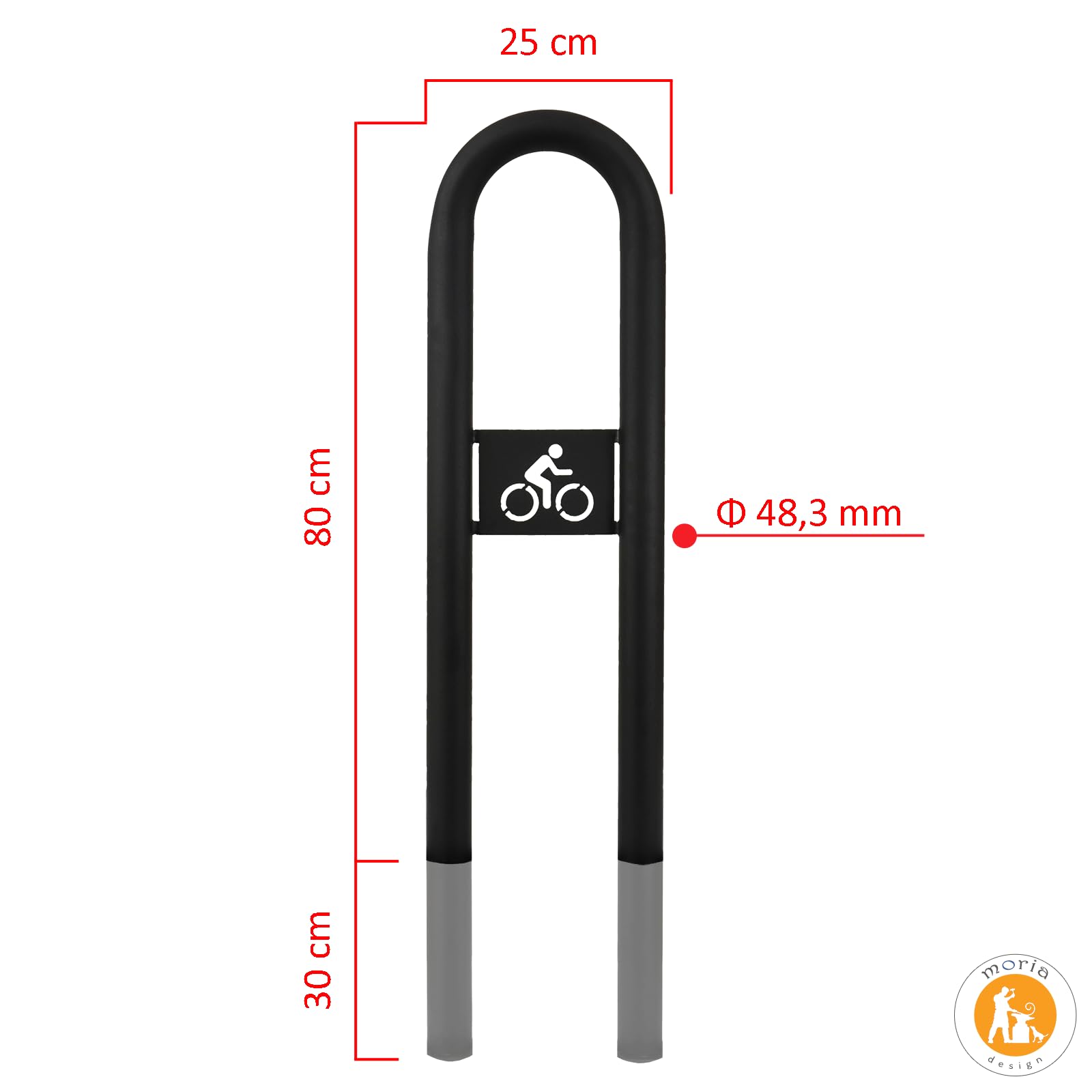 MORIA DESIGN – Support Vélo Solaire Au Sol, Stable Pour VTT Et Vélo électrique, 110 X 60 Cm