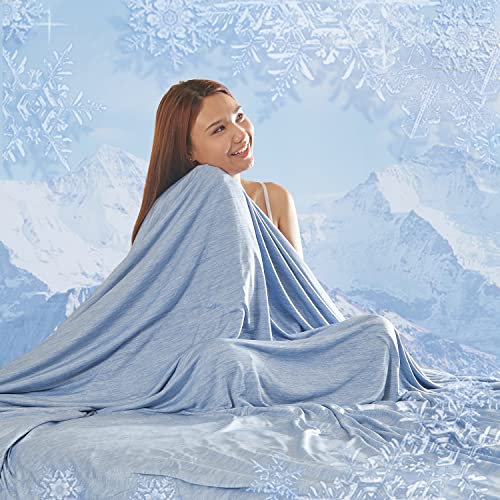Mh Mylune Home Cooling Blanket For Hot Sleepers, Lightweight Thin Summer Blanket For Hot Flashes Night Sweates Sleeping,Arc-Chill Cold Throw Blanket For Bed/Sofa,King Size, Blue #TOP7
