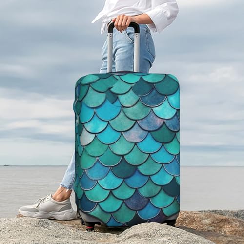 Mermaid Print Luggage Cover Dustproof Suitcase Cover Elastic Travel Luggage Protector Suitcase Protector Luggage Sleeves Fit 18-32 Inch Luggage Medium2