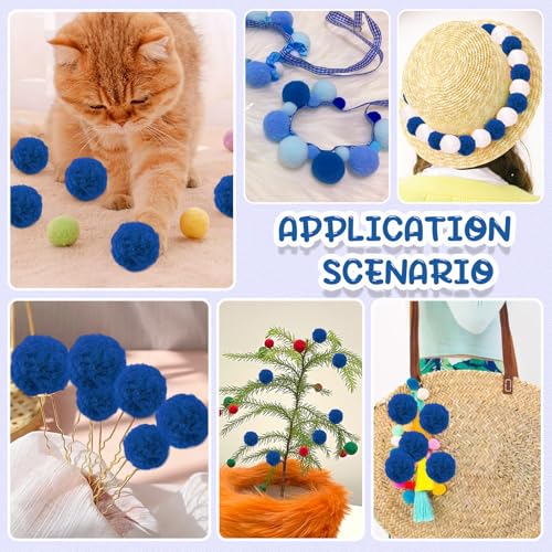 TOAOB 30 Stück Pompons zum Basteln Groß 5 cm Blau Pompom Flauschigen Plüsch set Bälle Kunst Bommel für Dekorieren Verzieren Nähen DIY Lustige Kreativen Handwerk
