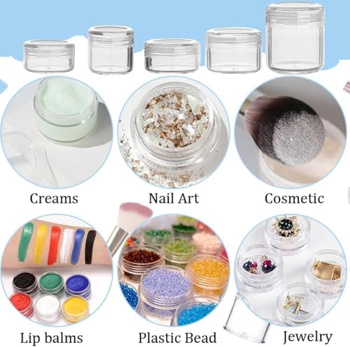 20pcs 5ml Transparent Small Travel Sample Containers with Lids, Refillable Cosmetic Jars Makeup Sample Containers with Lid, Mini Clear Sample Jar for Creams2