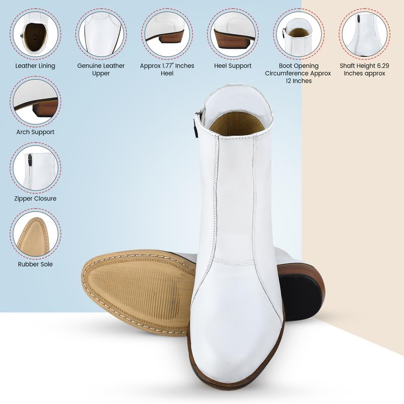 Image of LIBERTYZENO Mens Animal Print & Plain Leather Adults High Ankle Retro Dress Boots for Easter Gift