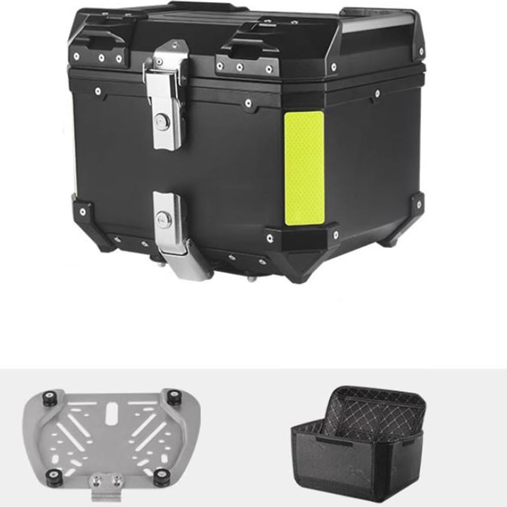 NILZA Baúl De Moto Scooter Maleta PP Caja De Moto, Baul para Moto Universal Baúl De Moto con Accesorios, 35L Top Case Moto Topcase Scooter para Equipaje (Color : Black, Size : Bottom Plate+Liner)
