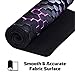 Extended Gaming Mouse Mat/Pad - XL Large, Wide (Long), Stitched Edges | 37.4W x 13L, 5mm Thickness (Black_Purple)
