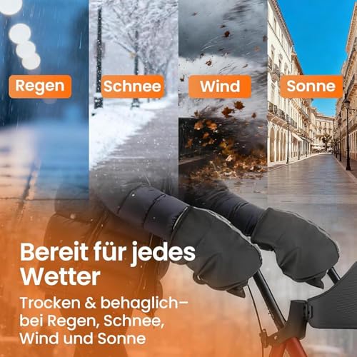 Gants de déambulateur et fauteuil roulant protection vent pluie - 5