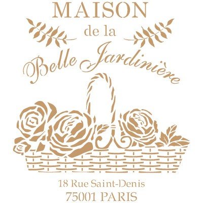 Todo-Stencil Composition 215 Pochoir décoratif vintage Maison Belle Jardin Mesures extérieures du pochoir 25 x 25 cm Mesures du motif 22 x 20 cm Cover