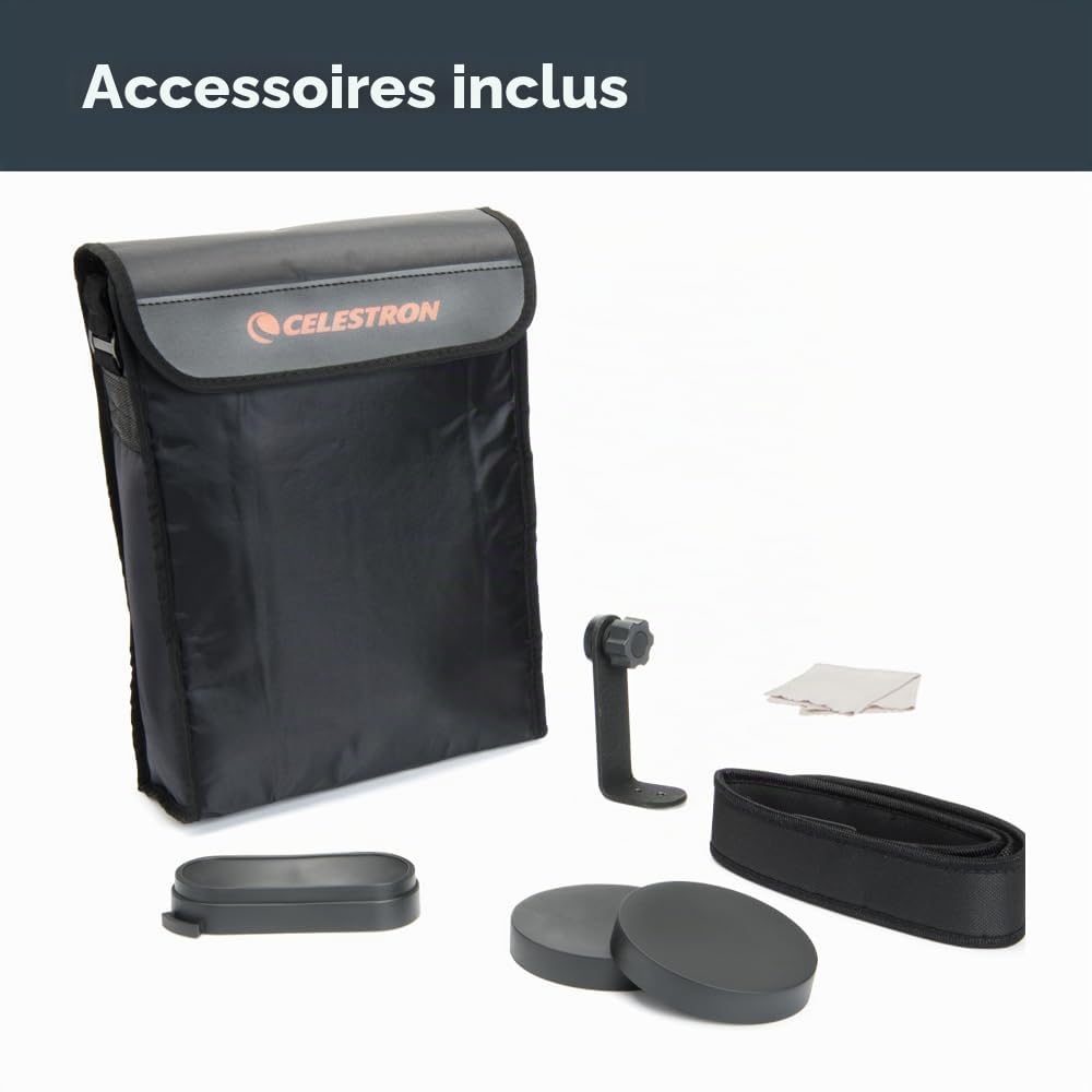 Celestron SkyMaster Jumelles Zoom 15-35x70 – Oculaire Zoom 15 à 35 x 70 mm – Optique BaK4 Multi-Couches pour Une visualisation extérieure et astronomique – Trépied Adaptable – Comprend Un étui de