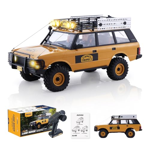 FMS FCX10 1/10 RC Crawler Land Rover Camel Trophy Edition, Official Licensed 4WD All Terrain Off-Road RC Truck for Adults, High-Detail Scale RC Car with Metal Gears, Upgraded Shocks (Range Rover) option
