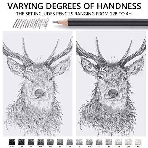 Markart DE-PEN-11H-1104 Professional Drawing Sketching Pencil Set - 14 Pieces,Graphite,(12B - 4H), Ideal For Drawing Art, Sketching, Shading, Artist Pencils thumb #4