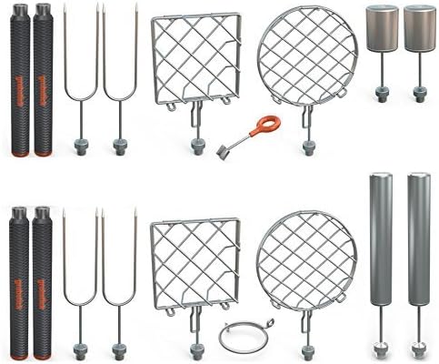 Grubstick Master 21 Piece Kit- Your Last Roasting Stick | Premium Campfire 37" Telescoping/Extendable Reusable Skewer Kit | For Marshmallows, Hot Dogs, Smores, and More - Dishwasher Safe