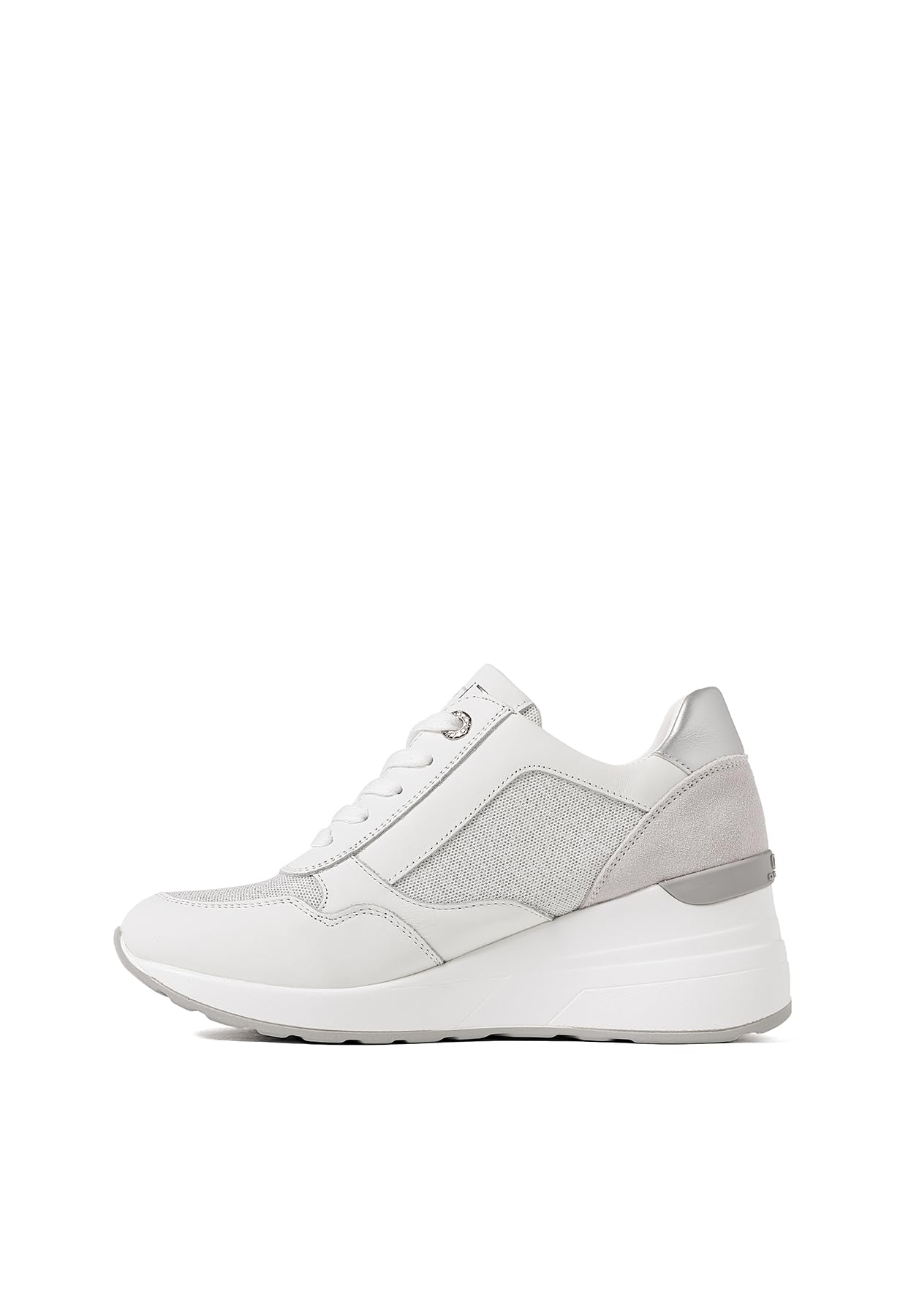 QUEEN HELENA Sneakers in Pelle con Zeppa Scarpe da Ginnastica Alte Donna QH8010
