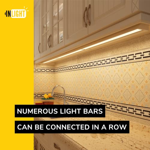 Image of GETINLIGHT 18-Inch Swivel LED Under Cabinet Light, 3-CCT Selectable, White | Choose from 2700K, 4000K, or 5000K. Glass lens, wall-dimmer compatible. Model: IN-0202-2-WH