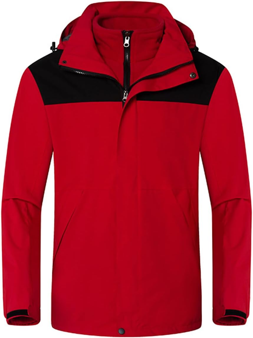 ZGZZ7 Men's Winter Outdoor 3 in 1 Thermal Fleece Snowboard Jackets Athletic Warm Skiing Jackets