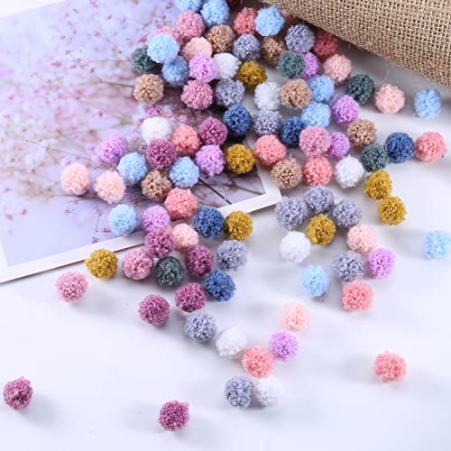 ToBeIT Pompoms 100 Pieces Colourful Pompoms Balls Fluffy Plush Balls Pom Pom Set for Crafts DIY Creative Crafts (A-1.5 cm) - Image 3