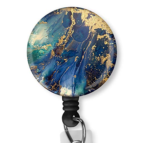 Buy Round Gold and Mixed Media with Alligator Clip Nurse Badge ID Card