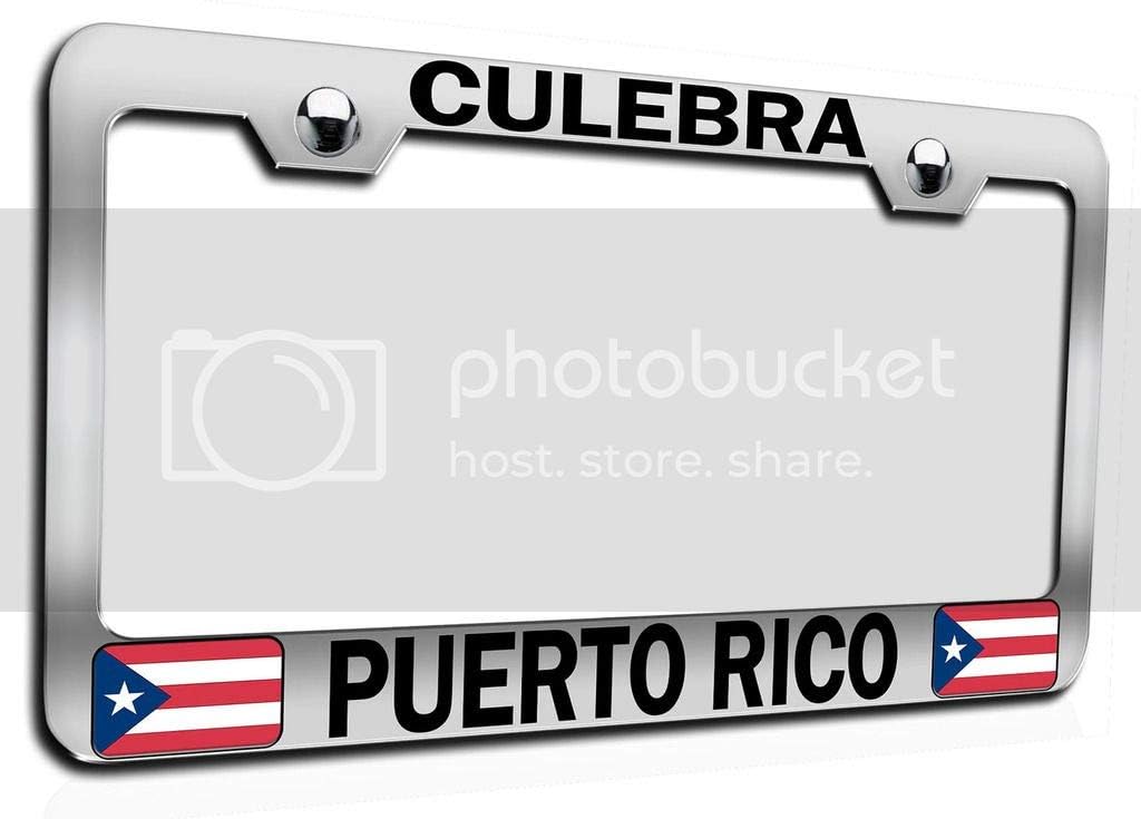Makoroni - Culebra Puerto RICO Puerto Rico Rican Chrome Metal License Plate Frame Tag Holder, #t81