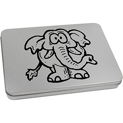 Azeeda 220mm 'Worried Elephant' Metal Hinged Tin / Storage Box (TT00058864)
