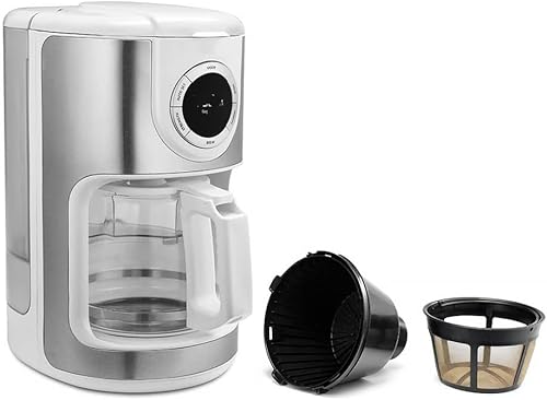 Miniatura 5 de NRP - Filtro de café permanente para cesta de 12 a 14 tazas, repuesto para cafetera, parte inferior de pantalla con sección de preparación grande,