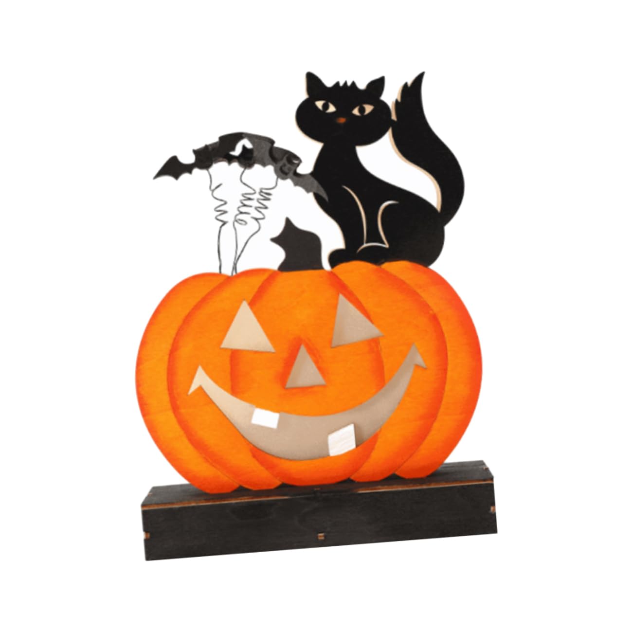 SOLUSTRE Pumpkin Lamp Halloween Decoration Warm Led Light Wooden Ornament for Home Parties and Festive Decor Halloween Atmosphere Material