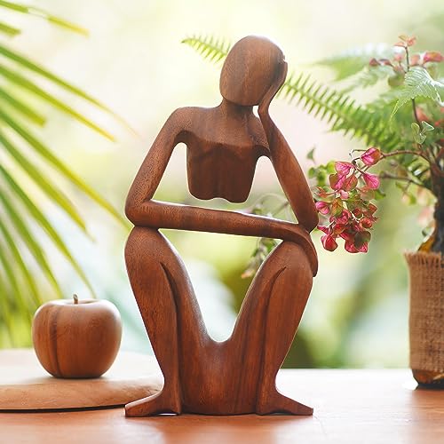 Escultura de Madera Artesanal Moderna Abstracta 11.75in H miniatura 6