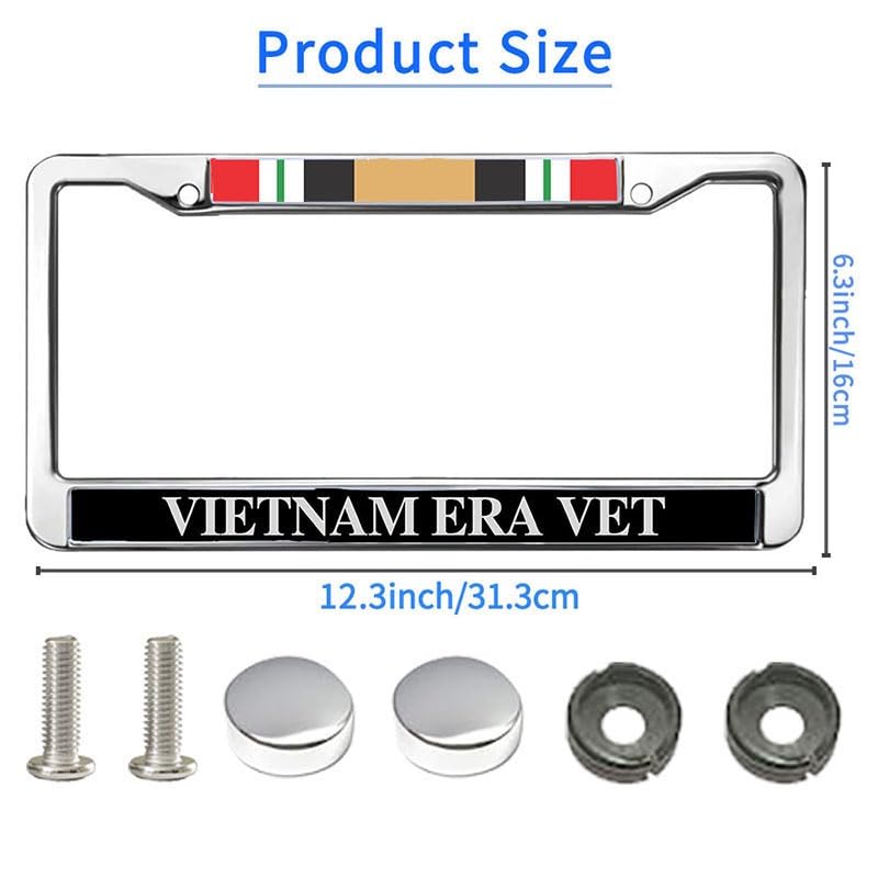 Image of Vietnam Era Veteran License Plate Frame - Military Service Commemorative Car Accessory
