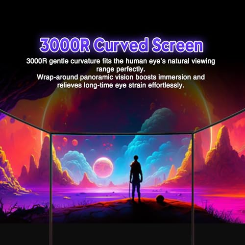 Image of Viewedge 24 inch Curved Gaming Monitor 180Hz FHD 1080p 1ms VA Adaptive Sync | 100% sRGB Color Accuracy HDR10 Enhanced Visuals Low Blue Light Technology Flicker-Free Eye Comfort One HDMI & DisplayPort