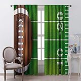 HELLOLEON Boys Room for Bedroom Blackout Curtains American Football Field and Ball Realistic Vivid...