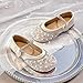 ZSpzx Girls Sequin Mary Jane Shoes Shinny Pearl Princess Shoe Low Heels Ankle Strap Flats Slip on Round Toe Non Slip Comfortable Fashion Dressy Wedding Parties Shoes for Toddler Little Kid Big Kid