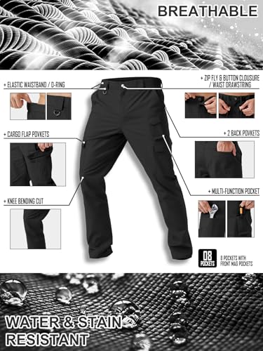 Men's Cargo Work Pants Water Resistant Tactical Pants 29"/31"/33" Lightweight Hiking Ripstop Pants Outdoor Apparel3