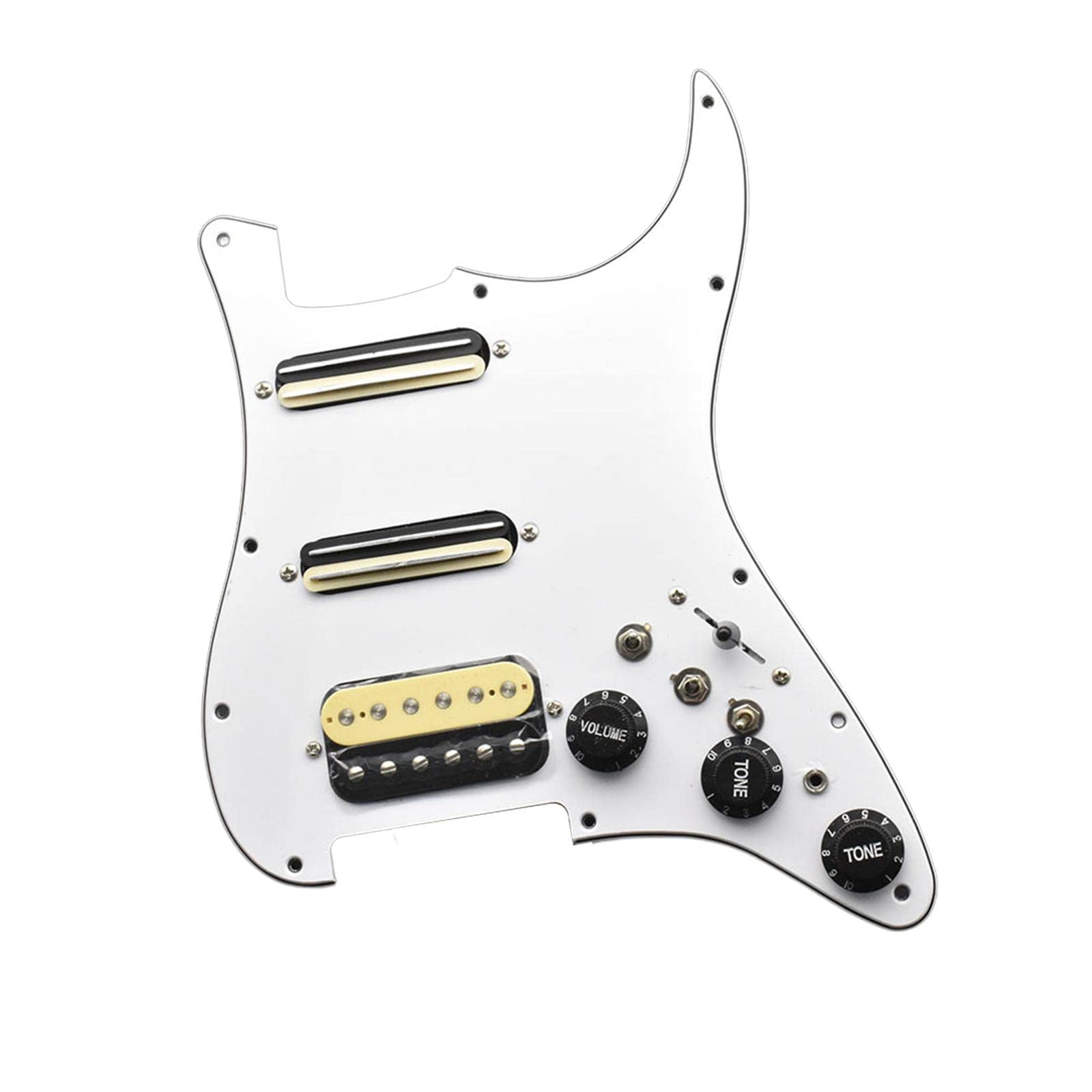 Harilla Electric Guitar Pickguard Pickup Direct Replaces White,Loaded Prewired Pickup Pickguard,Practical Easy Installation Sturdy for Accessories, With adapter