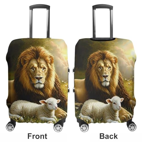 Liones And Sheep Luggage Cover Suitcase Protector Travel Baggage Covers for Men Women L3