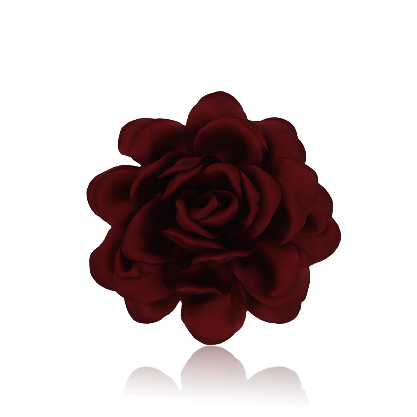 Broches Para Ropa Mujer, Broche De Flor De Rosa, Flores Para Vestidos De Fiesta, Grande, Pinza Para El Pelo, Horquilla Con Flor, Elegante Broche De Solapa Floral Para Boda, Fiesta,Baile(Negro) — view 9