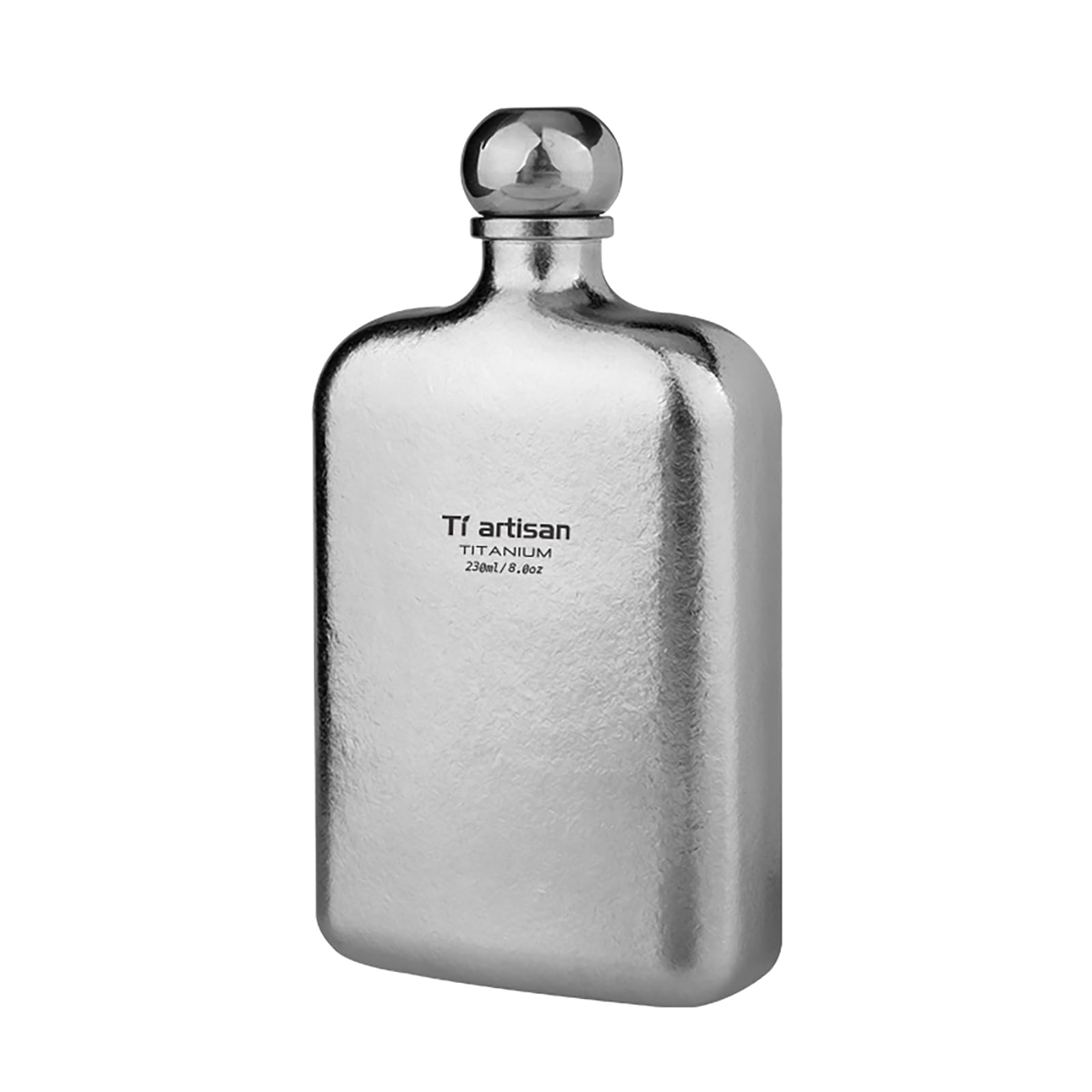 Ti Artisan Titanium Flask Hip Flask 230ml with Funnel Ultralight Leakproof