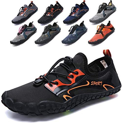 Nuomama メンズ マリンシューズウォーターシューズ水陸両用幅広厚底アクアシューズアウトドアメンズ川の靴ハイキングシューズビーチサンダルクライミングスニーカーカジュアルシューズ通気性速乾