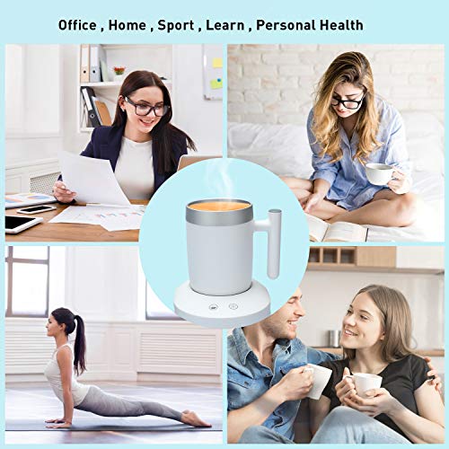 YEOSEN Coffee Mug Warmer and Cooler - 2 IN 1 Beverage Warmer and Drink Cooler with Mug, Auto Shut Off Mug Cooler and Warmer for Office Desk Use (Up to 131F or 46F), White - Thumbnail 2
