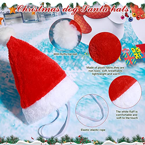 8 Pieces Christmas Dog Cat Santa Hats and Bandanas Triangle Dog Bibs Kerchief Buffalo Plaid Snowflake Bandanas Christmas… - Image 4