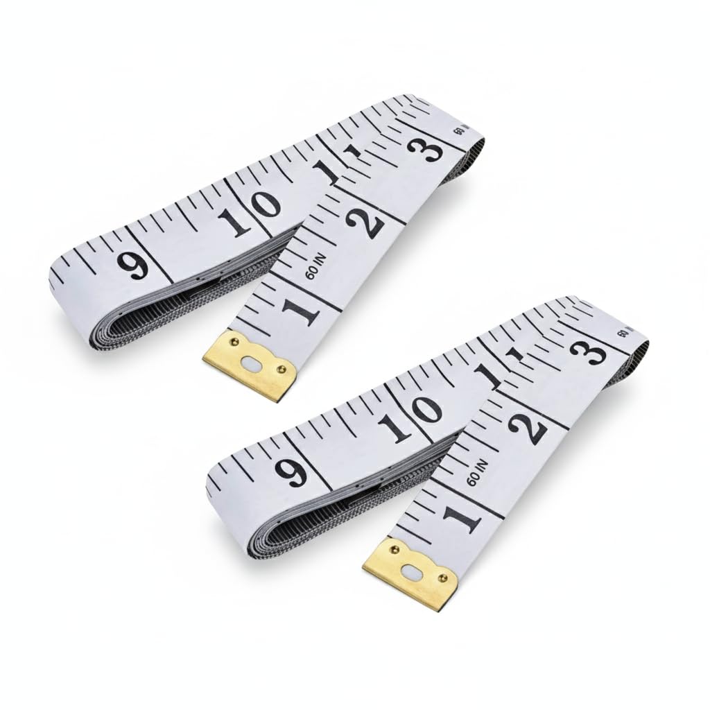 Double Sided Tape Measure (2 Pack) Perfect to Body Measuring, Sewing/Tailors Tape, Durable Flexible Fibre Glass Material, 60 Inches / 150cm - 2 Pack